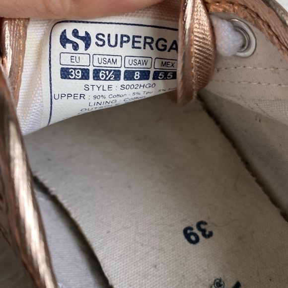 Superga COTU classic sneaker shiny rose gold US size 8. - Picture 9 of 9